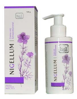 Nigellum, 120g, cream for dry, inflamed skin with black cumin oil, allantoin, for atopic, red, scaly, oozing eczema, psoriasis Neurodermatitis,